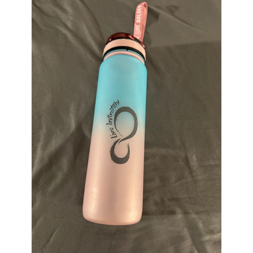 Live Infinitely 32 oz Motivational Water Bottle - Pink & Blue Ombre